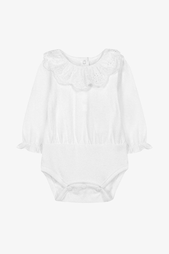 Body - Ecru coton col volanté broderie anglaise - Image principale