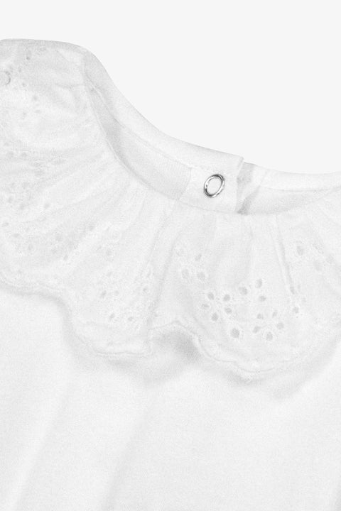 Body - Ecru coton col volanté broderie anglaise - Image principale