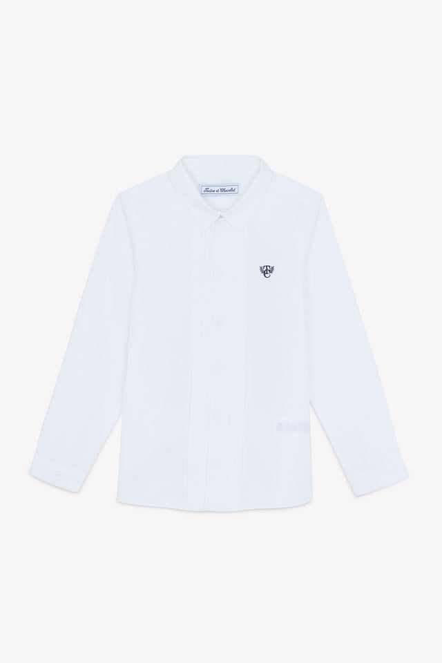 Shirt - White cotton Pleats religious - Image principale