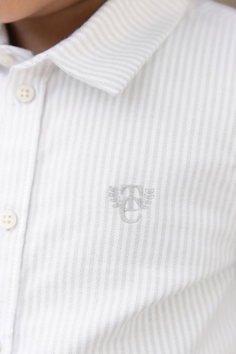 Camicia - Grigio chiaro cotone Righe - Image principale