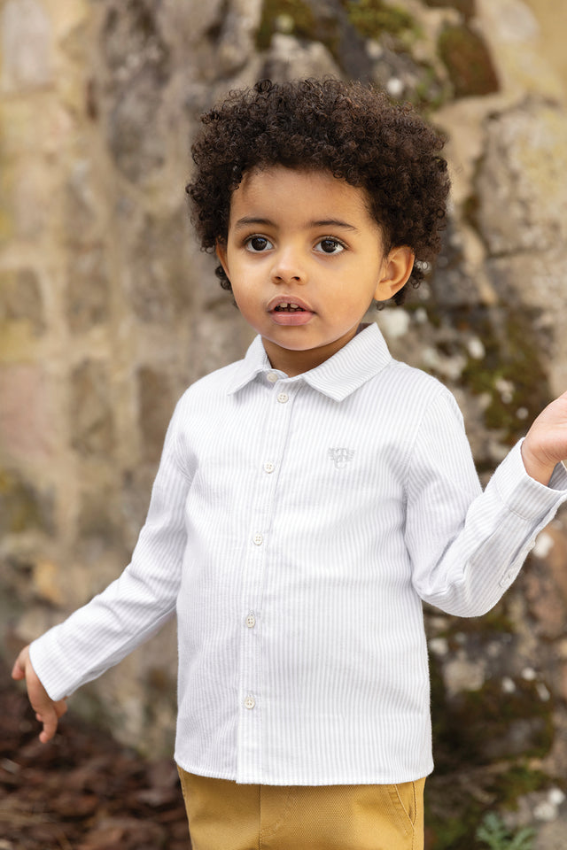 Shirt - Light grey Pointed collar Stripes - Image principale