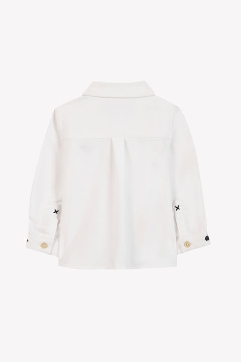 Shirt - White cotton Pointed collar Embrodery TC - Image principale