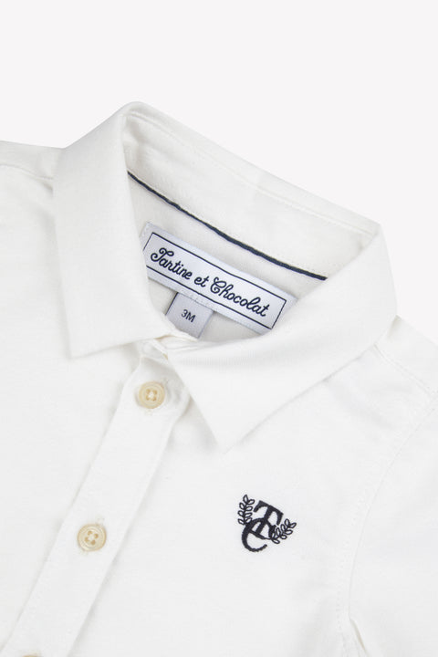 Shirt - White cotton Pointed collar Embrodery TC - Image principale
