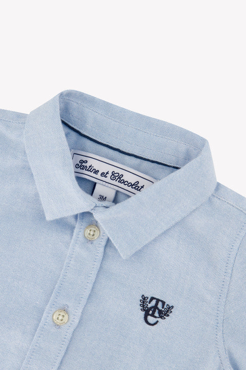 Shirt - Blue horizon Pointed collar Embrodery TC - Image principale
