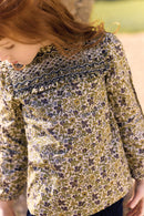 Bluse - Olivgrün bedruckte Baumwolle Liberty
