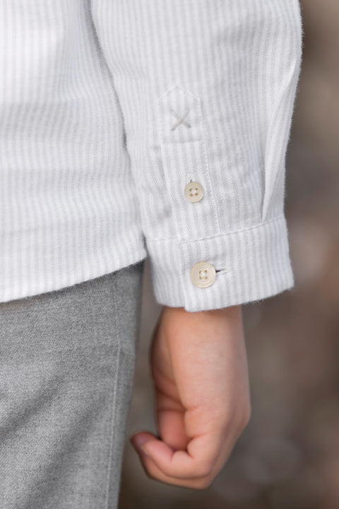 Camicia - Grigio chiaro cotone Righe - Image principale