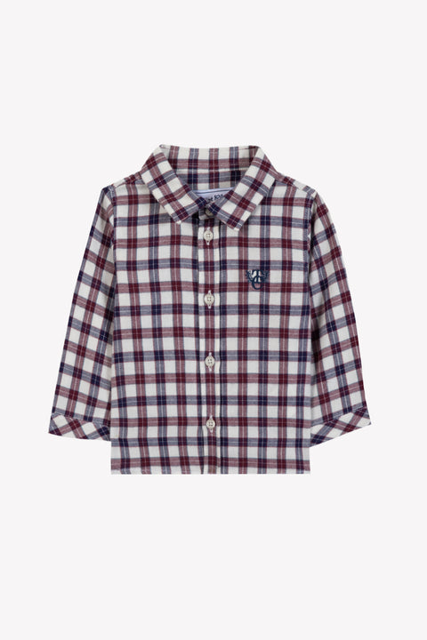 Shirt - Ecru cotton Check - Image principale