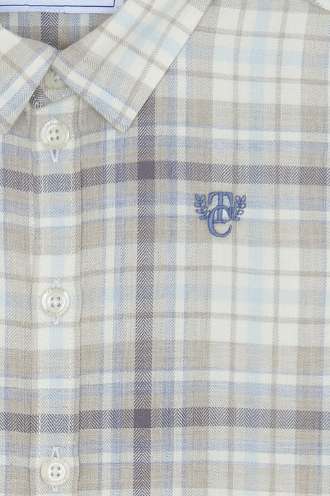 Chemise - Moka coton carreaux broderie - Image principale