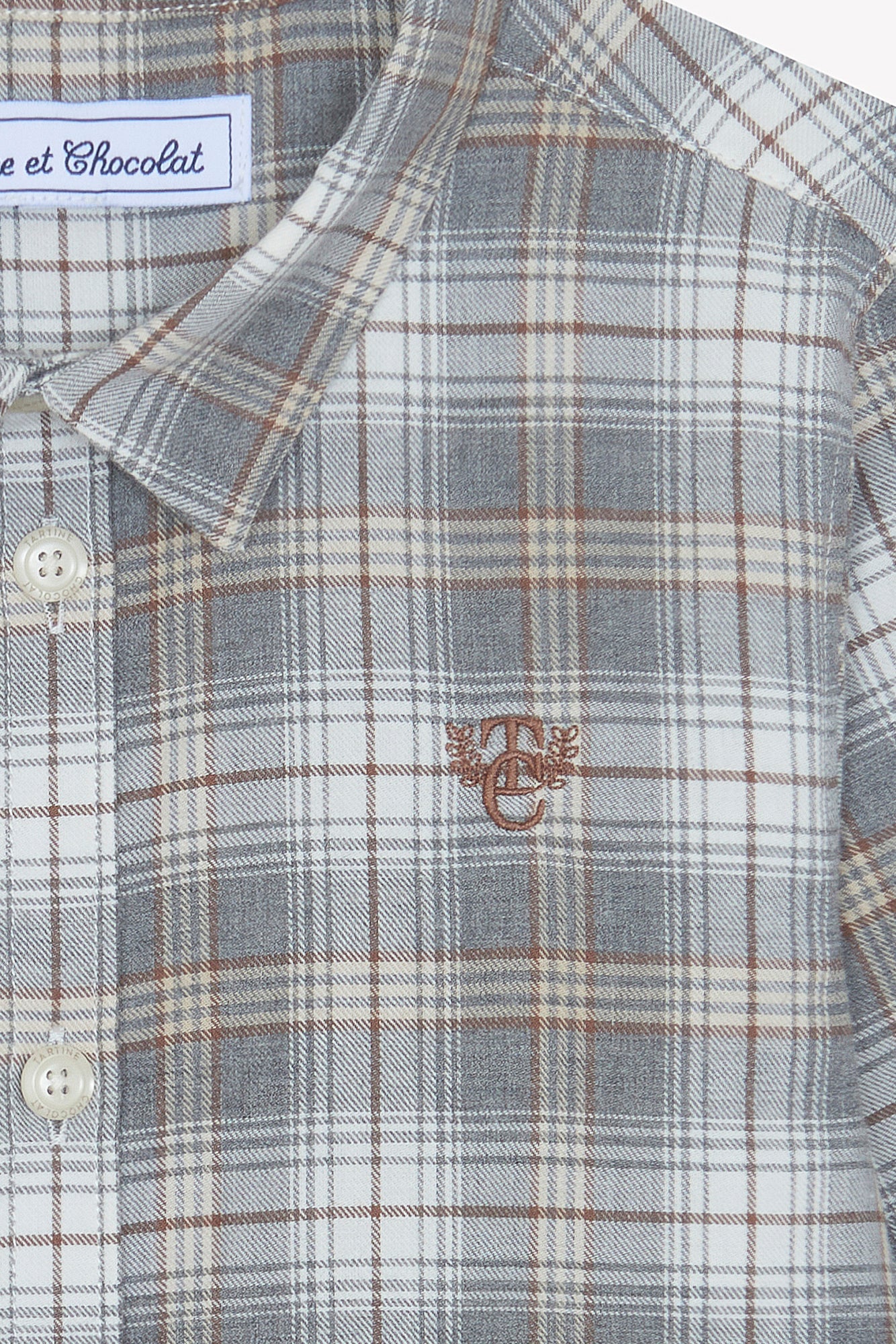 Camicia - Grigio cotone medio Scacchi