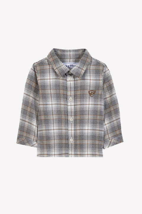 Shirt - Grey medium cotton Check - Image principale