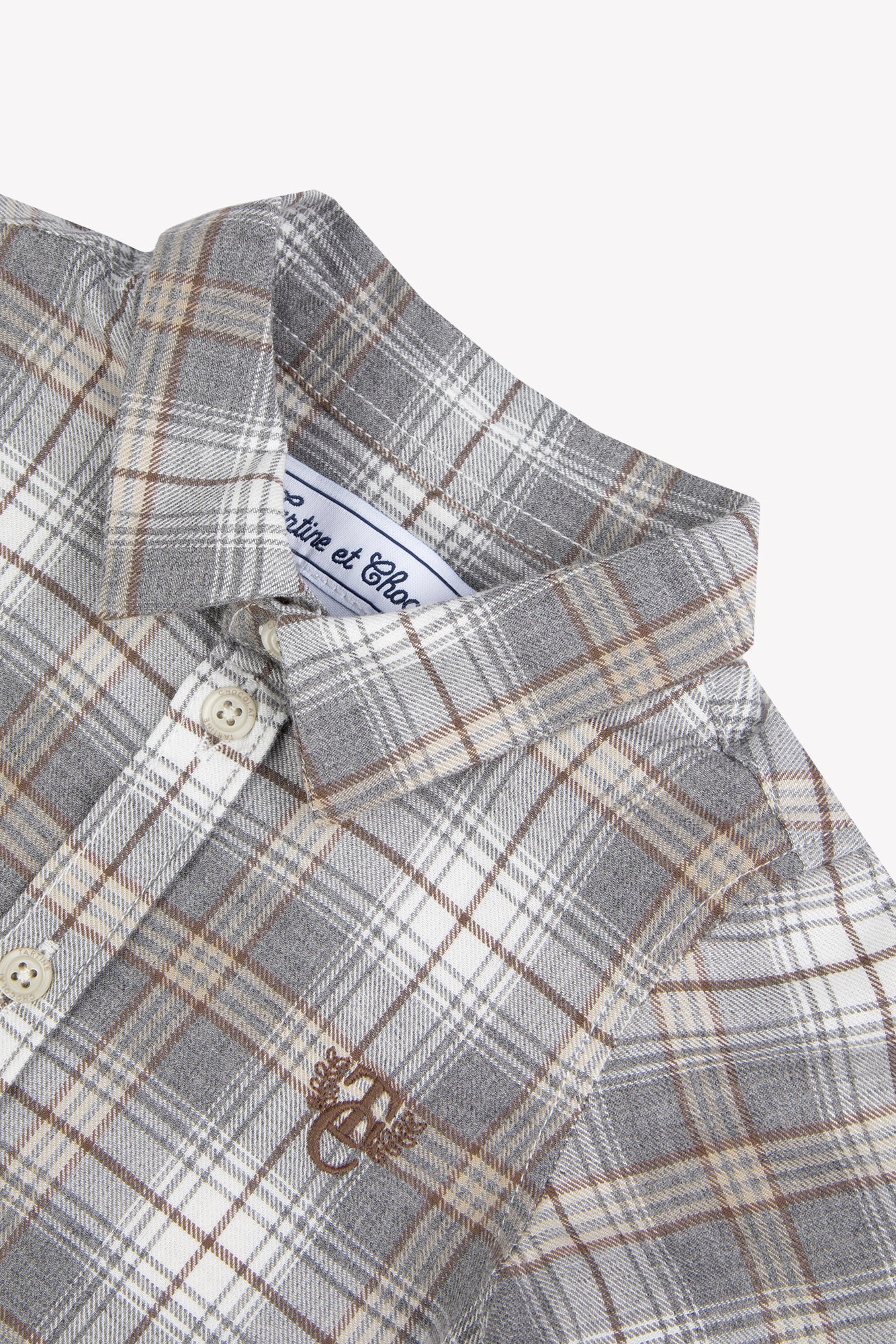 Shirt - Grey medium cotton Check