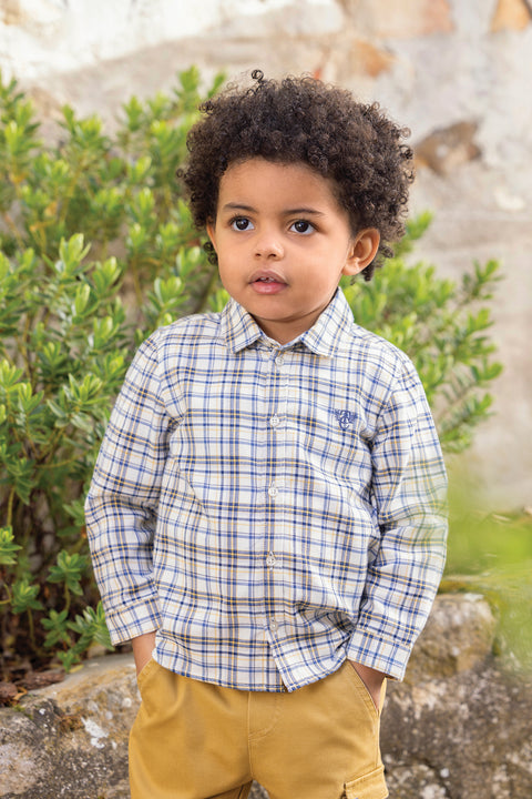 Shirt - Ecru cotton Check - Image principale