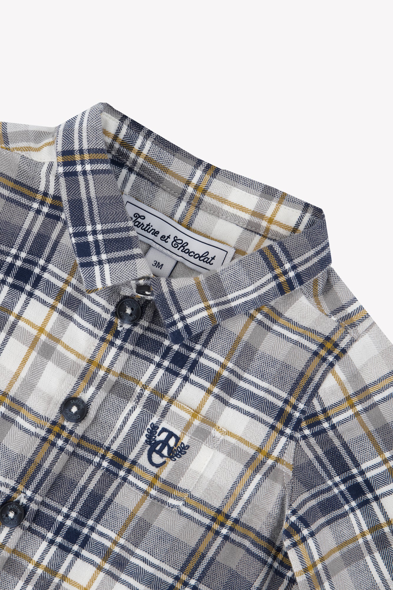 Shirt - Blue cotton Check Buttons