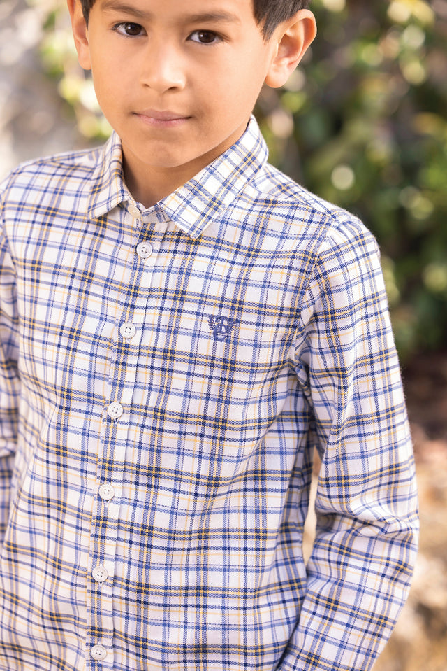 Camicia - Cotone indaco Scacchi - Image principale