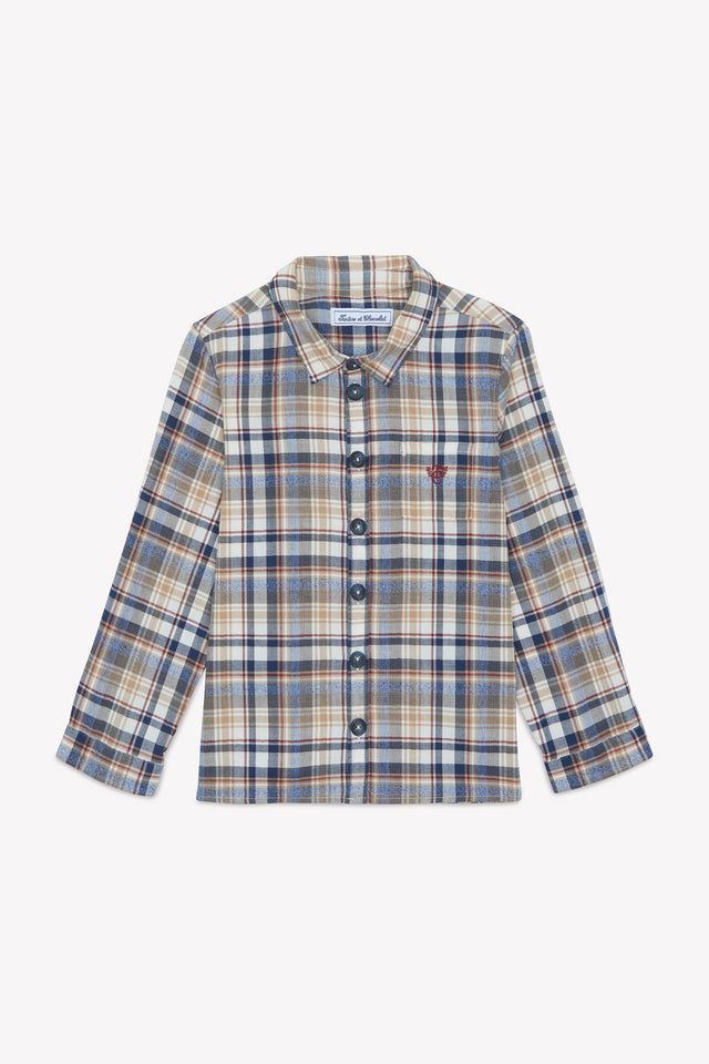 Shirt - Burgundy cotton Check - Image principale