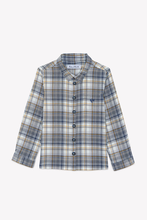 Camicia - Cotone indaco Scacchi - Image principale