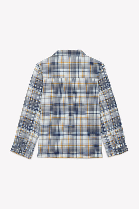 Camicia - Indaco cotone scacchi - Image principale