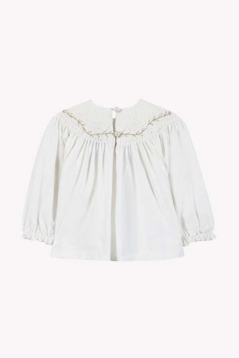 Blouse - Ecru à smocks - Image principale