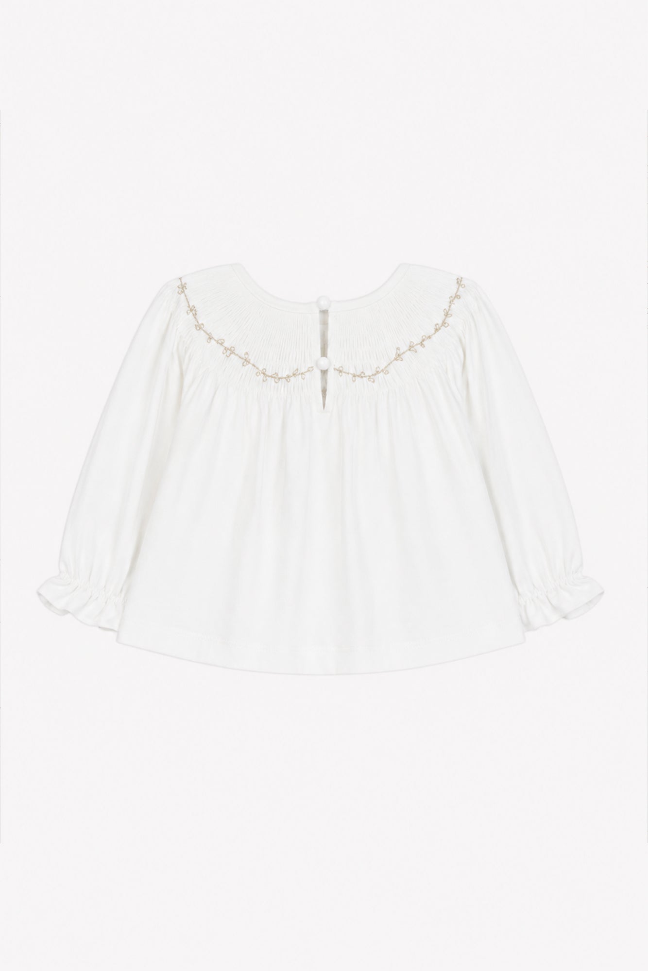 Blouse - Ecru à smocks