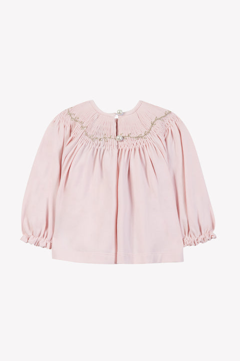 Blouse - Rose pâle à smocks - Image principale