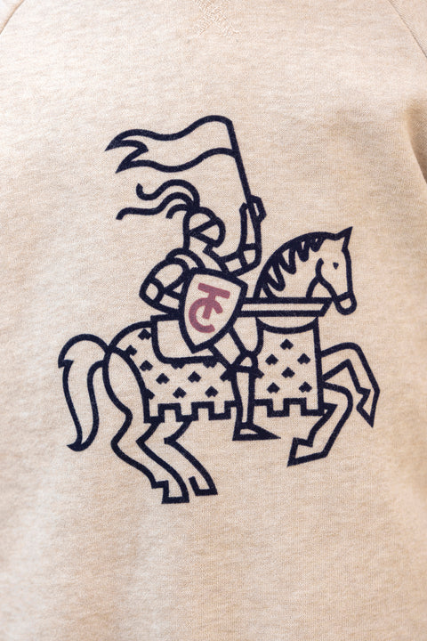 Maglia - Stampa cavaliere in cotone sabbia - Image principale