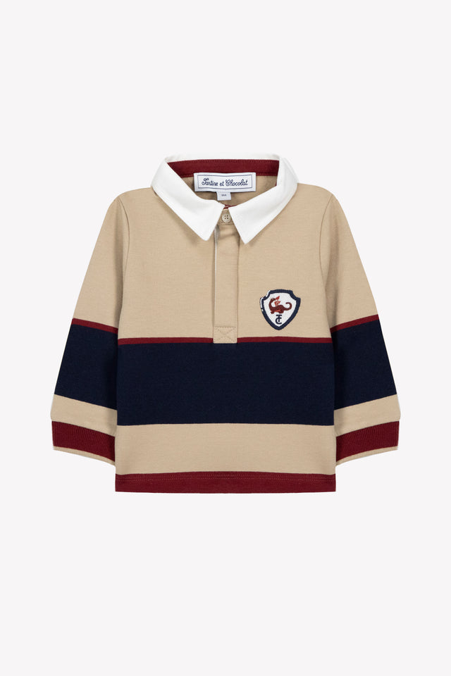 Polo Shirt - Sand Pointed collar crest Embroidered - Image principale