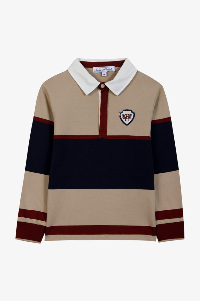 Polo - Sable coton col pointu rayures - Image principale