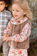 Gilet - Beige moyen imitation fourrure