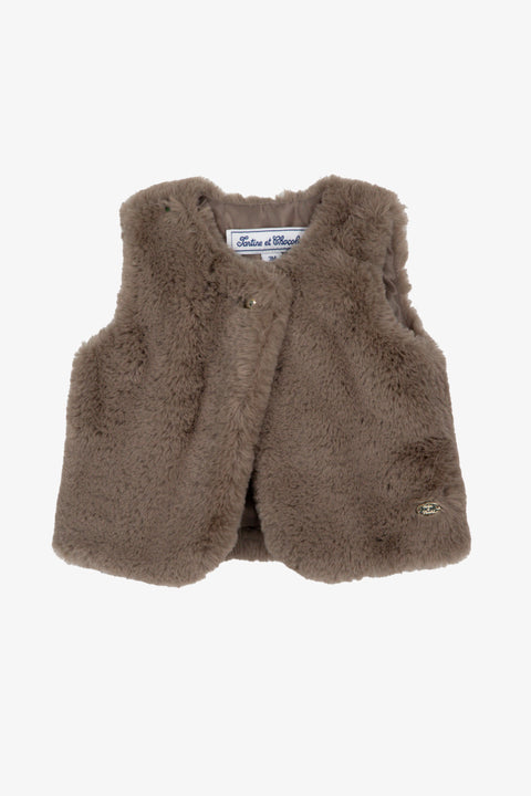 Gilet - Beige medio Imitazione Pelliccia - Image principale