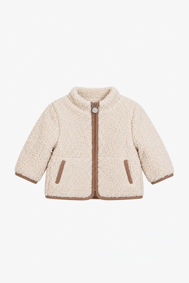 Cardigan - Beige zip-up high collar - Image principale