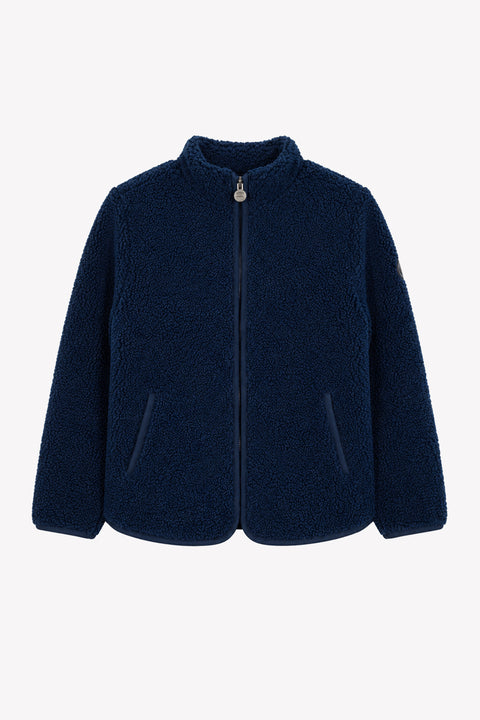 Jacket - Navy zipped Imitation fur Bouclé - Image principale