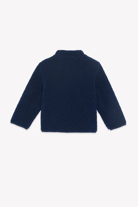 Jacket - Navy zipped Imitazione Pelliccia riccio - Image principale