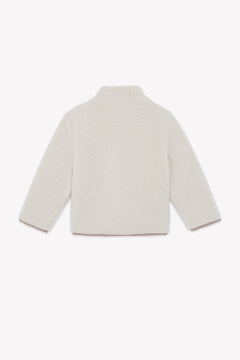 Giacca- Beige zippato Imitazione Pelliccia riccio - Image principale