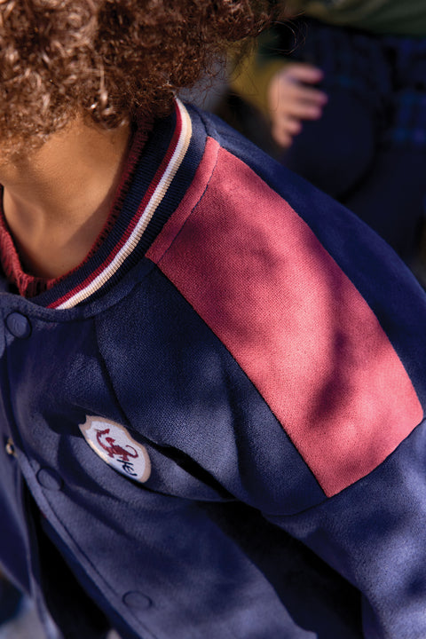 Cardigan - Blu navy orsacchiotto di cotone Righe - Image principale