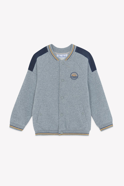 Cardigan - Grigio orsacchiotto di cotone erica Righe - Image principale