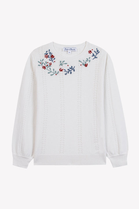 Sweater - Ecru Wool Embrodery - Image principale