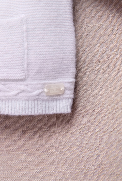 Cardigan - Bleu ciel laine col rond - Image principale