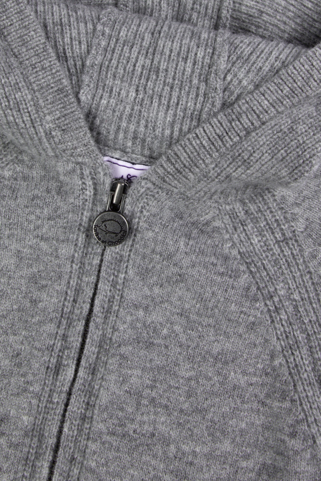 Cardigan - Grey heather Wool to Hood zipped