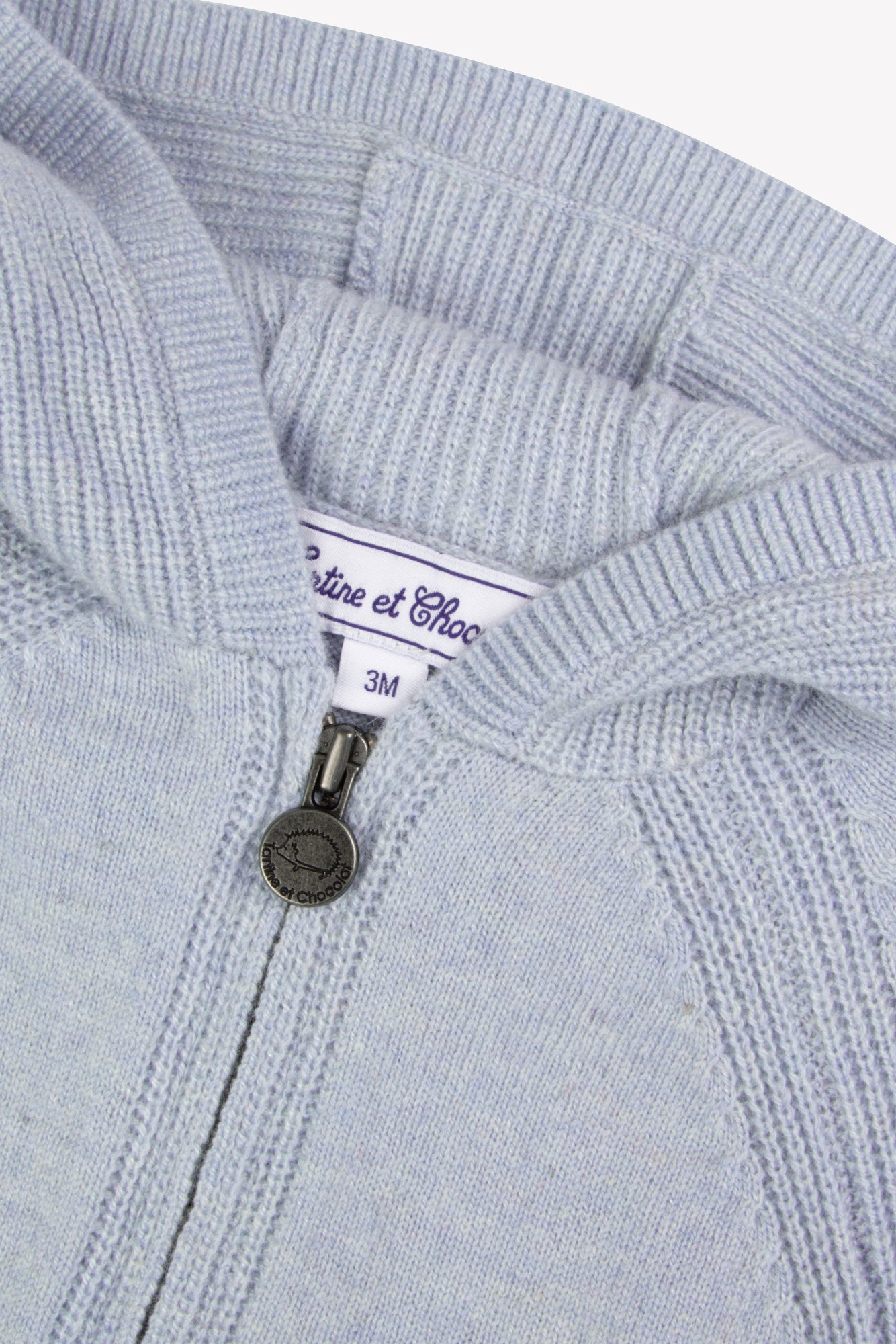 Cardigan - Blue horizon Wool to Hood zipped