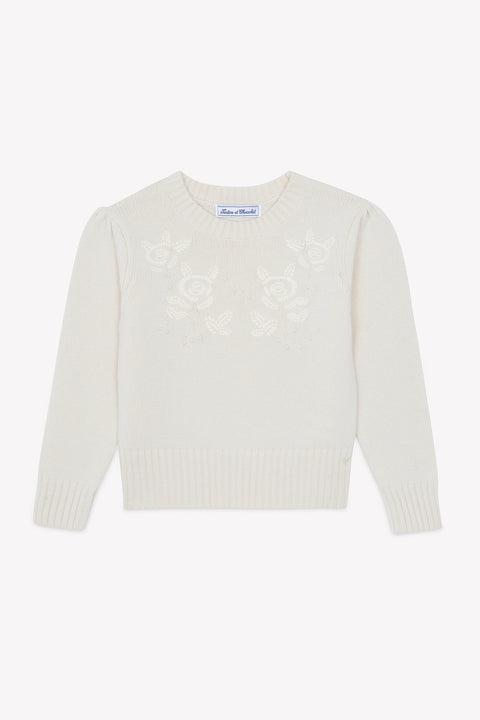 Maglia - Madreperla Lana ricami floreali - Image principale