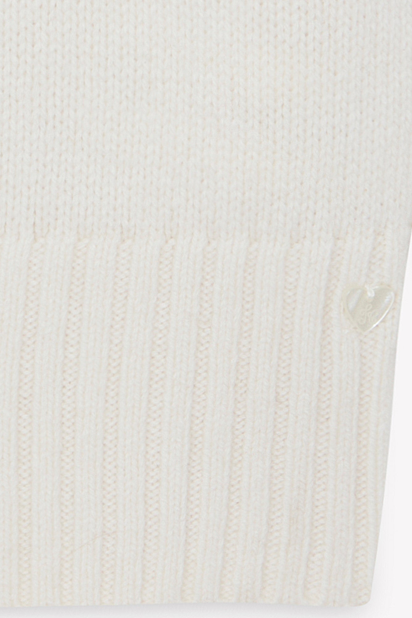 Pull - Ecru laine broderies fleurs