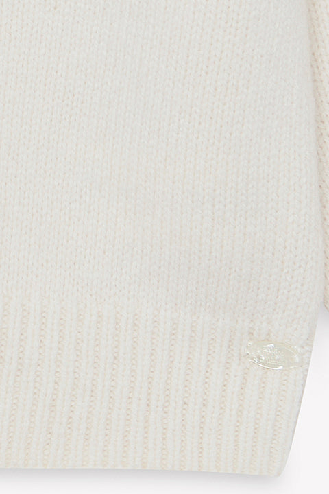 Pull - Ecru laine maille jacquard - Image principale