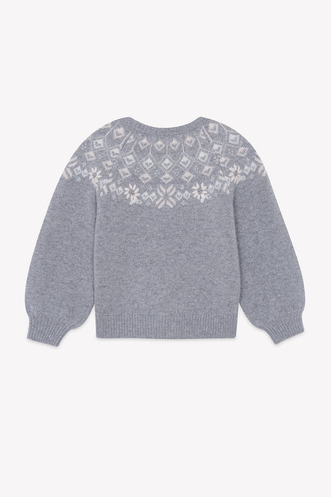 Jersey - Gris brezo Lana Punto jacquard - Image principale