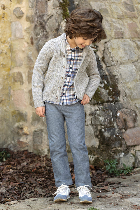 Cardigan - Mocha Shawl collar Knitwear braided - Image principale