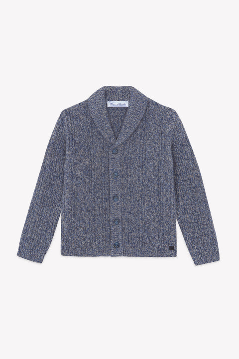 Cardigan - Indaco Colletto a scialle Maglia intrecciato - Image principale