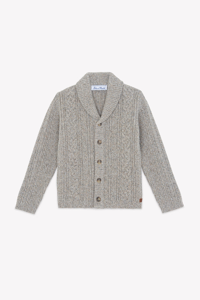 Cardigan - Mocha Shawl collar Knitwear braided - Image principale