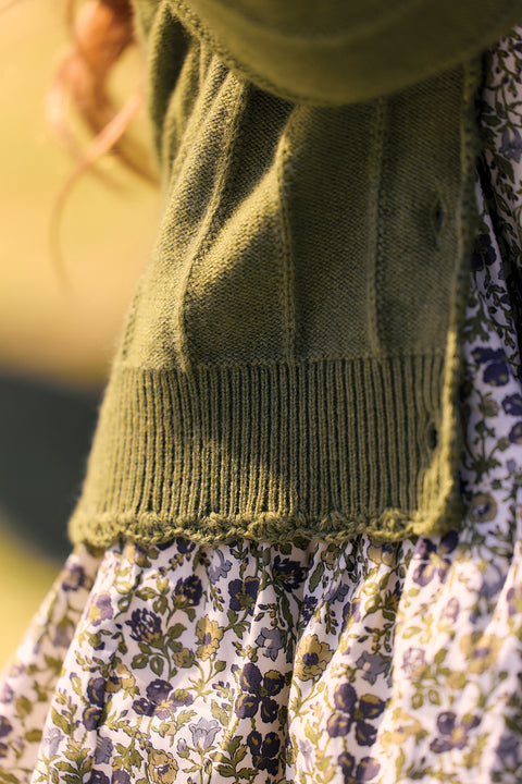 Cardigan - Olive laine festonné - Image principale