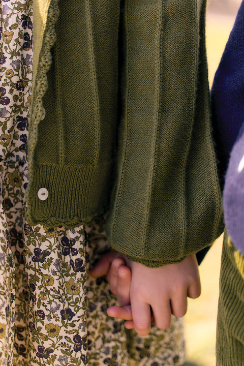 Cardigan - Olive laine festonné - Image principale