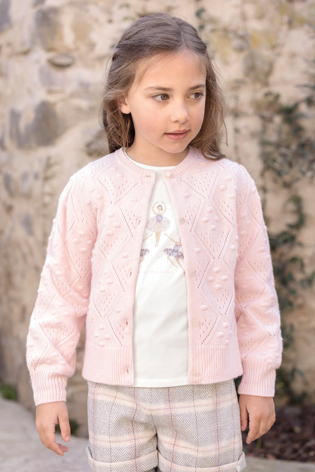 Strickjacke - Tau Wolle Strickwaren durchbrochen - Image principale