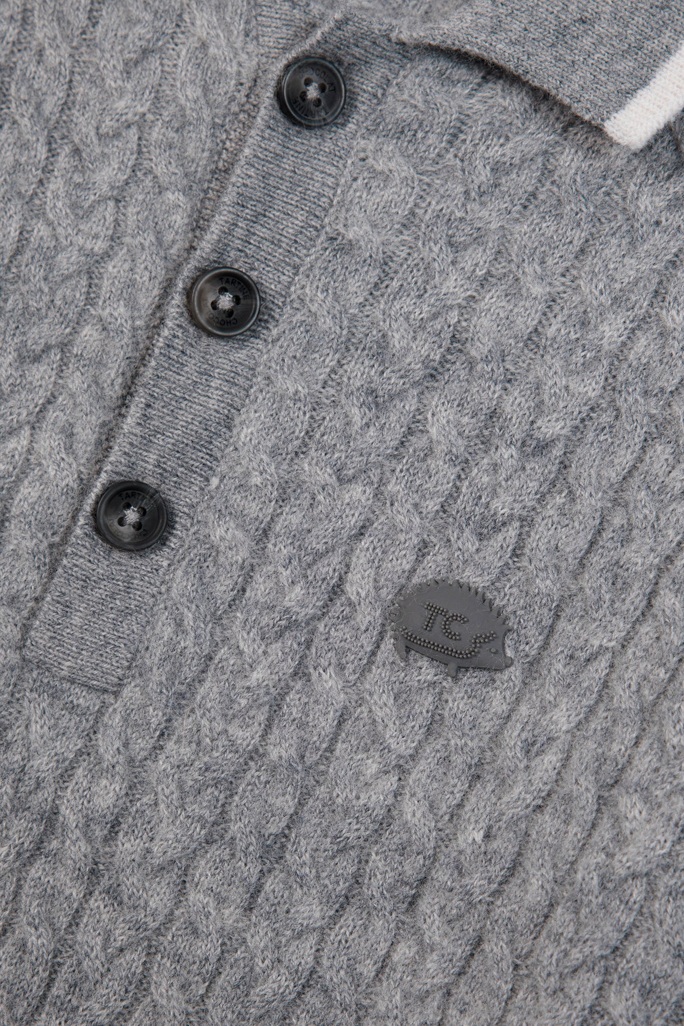 Pull - Gris chiné laine col pointu rayure
